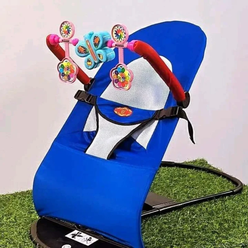 ( নিল-কালার ) বেবি বাউন্সার চেয়ার,বালিশ + খেলনা সহ + ১ টি মাম পট -ফ্রি - Alternate view 3 showing  color