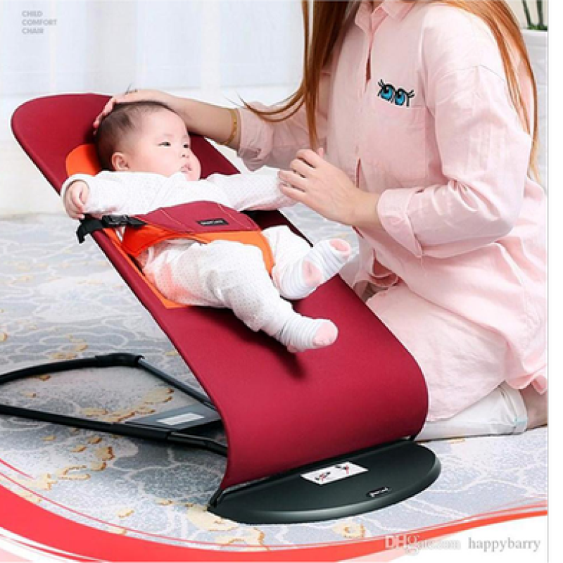 ( মেরুন কালার )-বেবি বাউন্সার চেয়ার,বালিশ + খেলনা সহ + ১ টি মাম পট -ফ্রি - Alternate view 4 showing  color