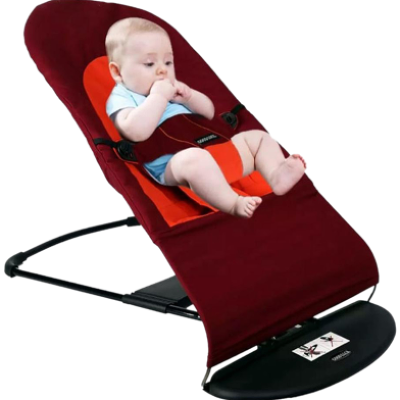 ( মেরুন কালার )-বেবি বাউন্সার চেয়ার,বালিশ + খেলনা সহ + ১ টি মাম পট -ফ্রি - Alternate view 3 showing  color
