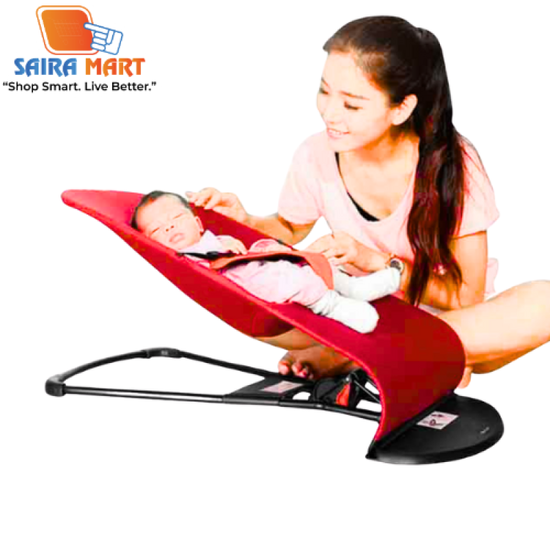 ( লাল কালার )-বেবি বাউন্সার চেয়ার,বালিশ + খেলনা সহ + ১ টি মাম পট -ফ্রি - Alternate view 6 showing  color
