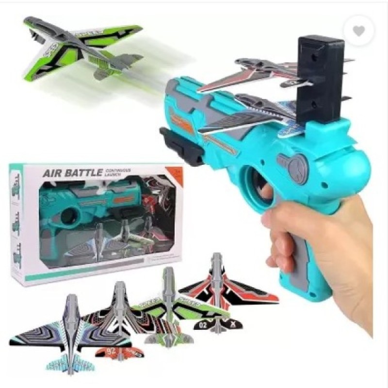 BABA Kids Flying Airplane Toy for 4-8 Years Kids Toys for Kids Ages 4-8 Airplane with Foam Plane, Boys Age 4-8 with One-Click Ejection Airplane Game, Gifts for 4-8 Years Old Boys (Multicolor) - Alternate view 3 showing  color